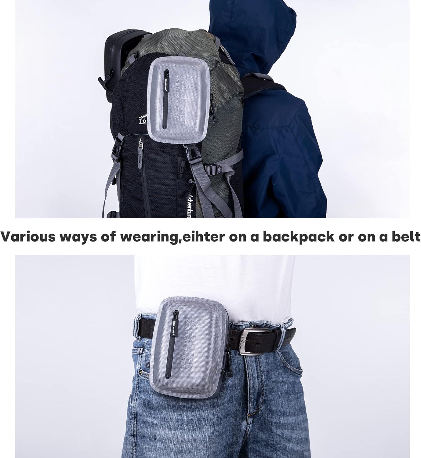 imageWILD HEART Airtight and Waterproof Small Bag for MedicinesPhonepurse bag Hang on Waist GreyGrey