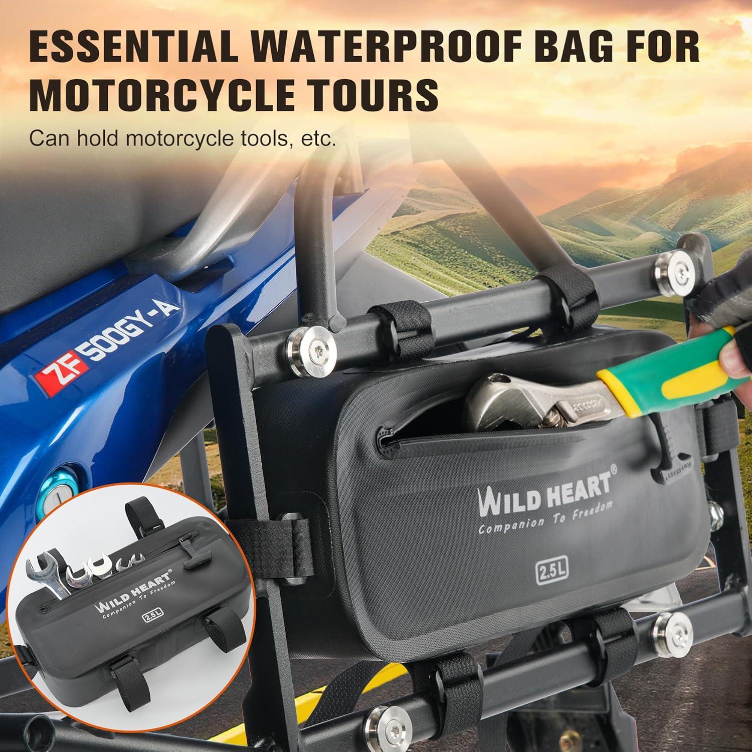 imageWILD HEART Motorcycle Side Tool Bag Fully Waterproof Hanging Bag Motorcycle Accessories