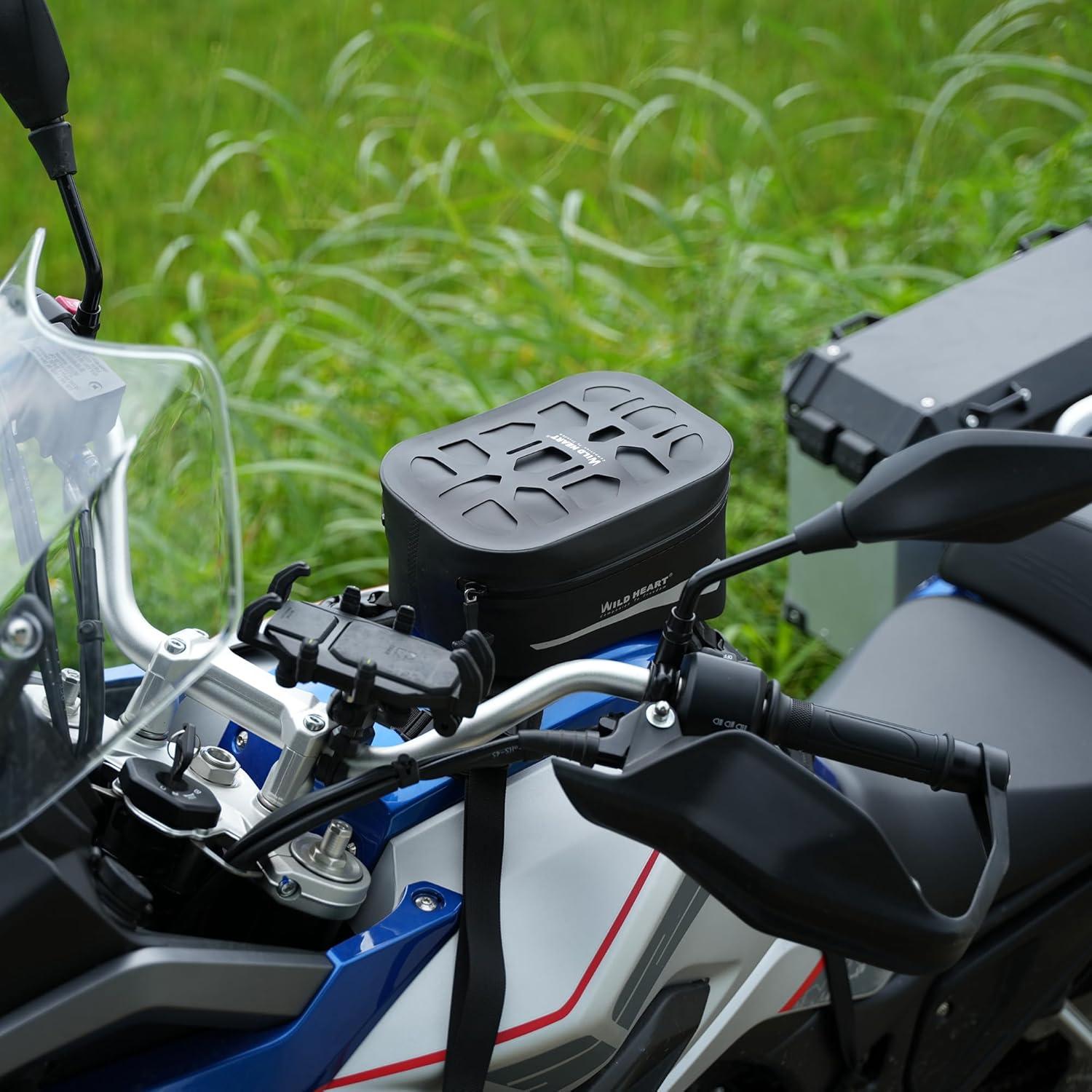 imageWILD HEART Motorcycle Tank Bag is Compatible with Most Motorcycle Outdoor Riding Accessories Clear BlackBlack