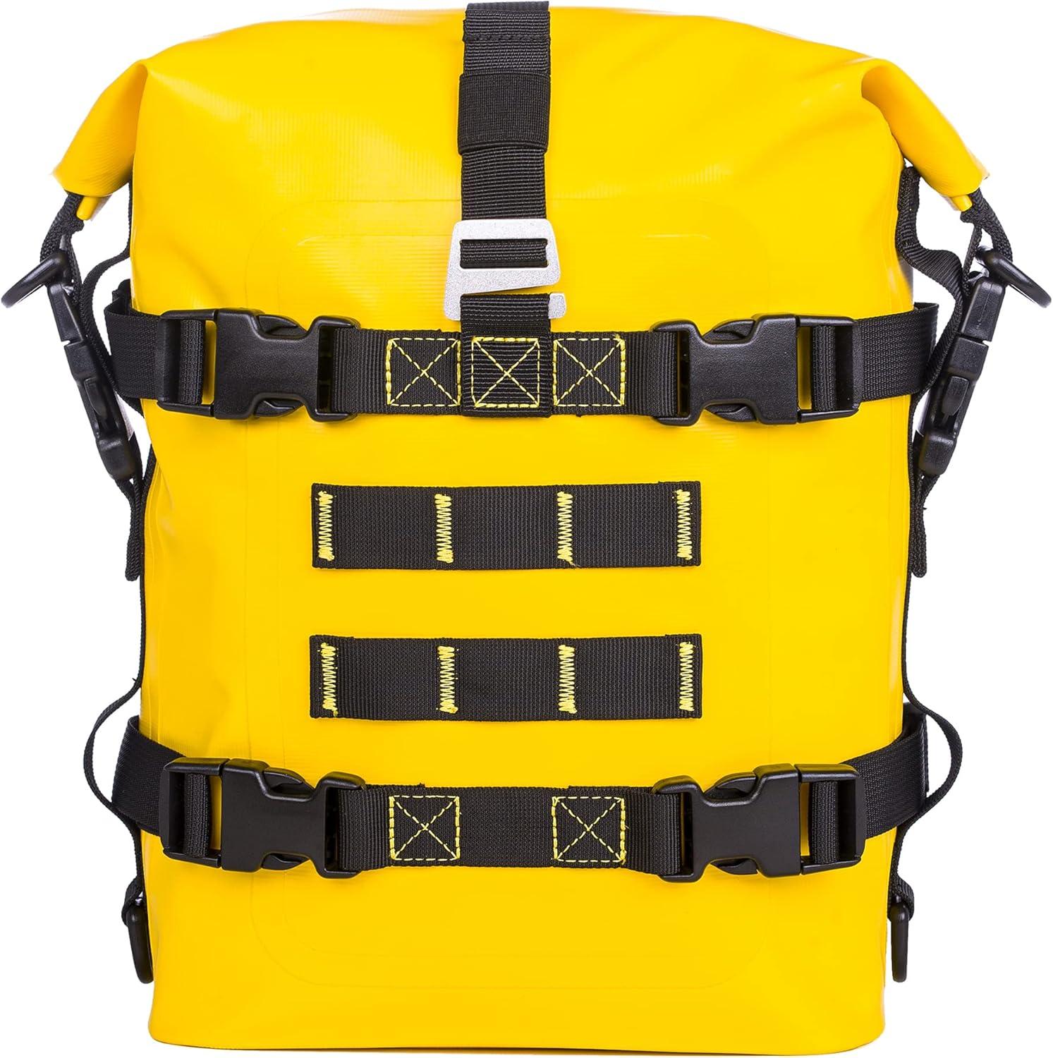 imageWILD HEART Waterproof Crash Bar Bags 6L8L15L Motorcycle Bag used as Motorcycle Luggage Sissy Bar Back Seat Saddle Rack Rear Fender Pouch Dirt Bike Gear Side Tool Bag Pack for moto ATV8L yellow