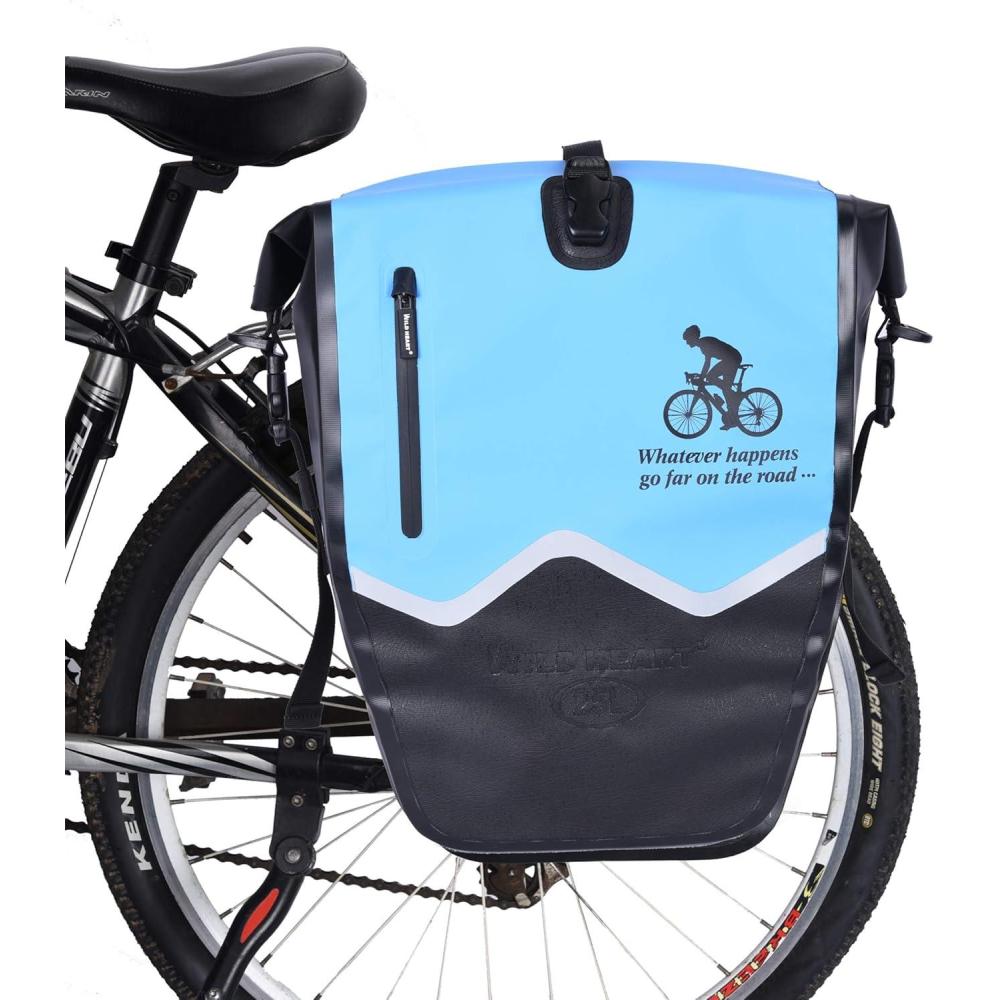 imageWILD HEART 25L Bicycle Waterproof Pannier Bag Tank Bag Bicycle Rack Bag