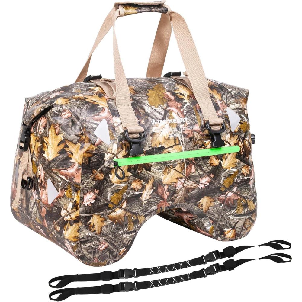 imageWILD HEART Dry Motorcycle Tail bag 70L50L With Rope Straps and Inner Pocket Waterproof PVC 500D for TravelMotorcycle and so onAutumn leaves