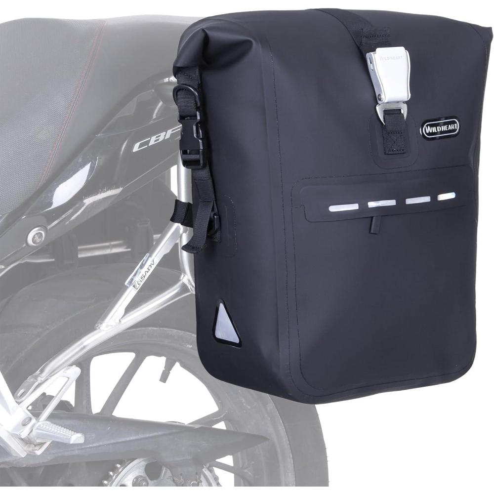 imageWILD HEART Motorcycle Pannier Bag Quick Detachable Waterproof TPU Hanging Motorcycle Bag riding Equipment Suitable for Motorcycles with Aluminum alloy side Frame 1 piece Black 25L35LBlack 25L35L