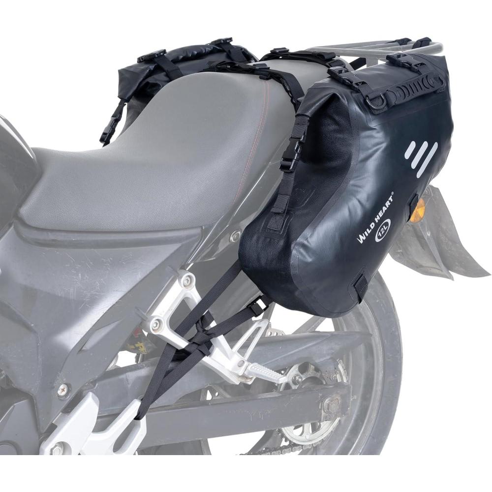 imageWILD HEART Motorcycle Side Saddlebags 36L 18L2 Waterproof Pannier Bag Trunk Motorcycle Accessory24L Black