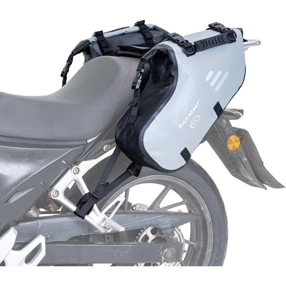 imageWILD HEART Motorcycle Side Saddlebags 36L 18L2 Waterproof Pannier Bag Trunk Motorcycle Accessory24L Grey