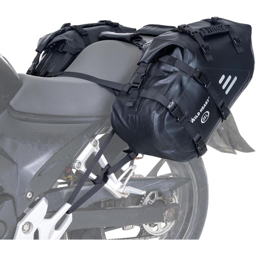 imageWILD HEART Motorcycle Side Saddlebags 36L 18L2 Waterproof Pannier Bag Trunk Motorcycle Accessory50L Black