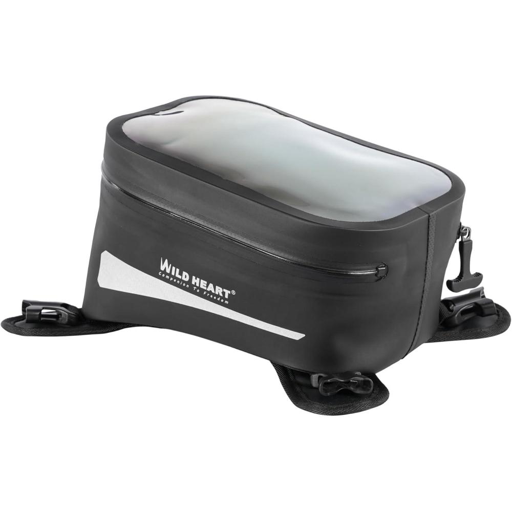 imageWILD HEART Motorcycle Tank Bag is Compatible with Most Motorcycle Outdoor Riding Accessories Clear BlackClear Black