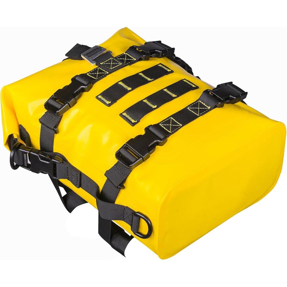 imageWILD HEART Waterproof Crash Bar Bags 6L8L15L Motorcycle Bag used as Motorcycle Luggage Sissy Bar Back Seat Saddle Rack Rear Fender Pouch Dirt Bike Gear Side Tool Bag Pack for moto ATV8L yellow