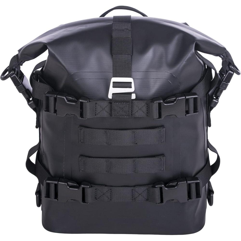 imageWILD HEART Waterproof Crash Bar Bags 6L8L15L Motorcycle Bag used as Motorcycle Luggage Sissy Bar Back Seat Saddle Rack Rear Fender Pouch Dirt Bike Gear Side Tool Bag Pack for moto ATVblack