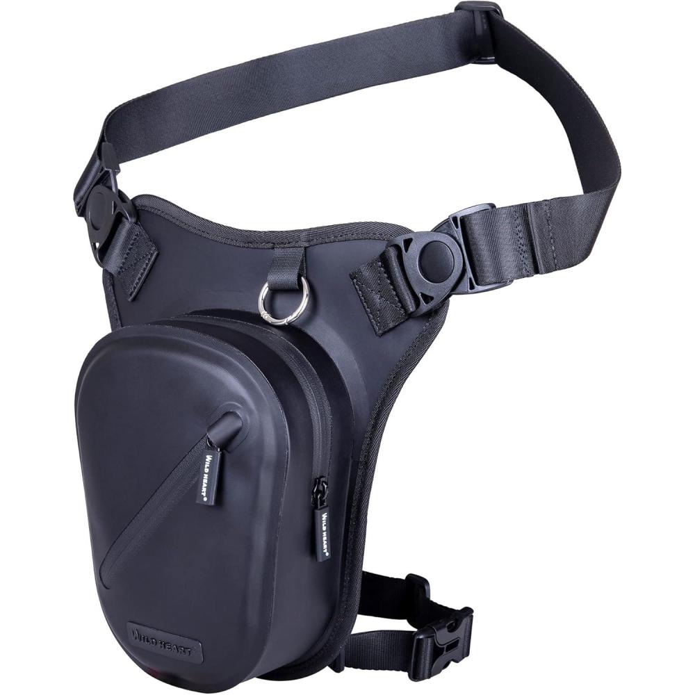 imageWILD HEART Waterproof Motorcycle Thigh Bag Versatile ChestLegToolShoulderMessengerWaist Bag TPU with Rope for Outdoor Activities BlackBlack