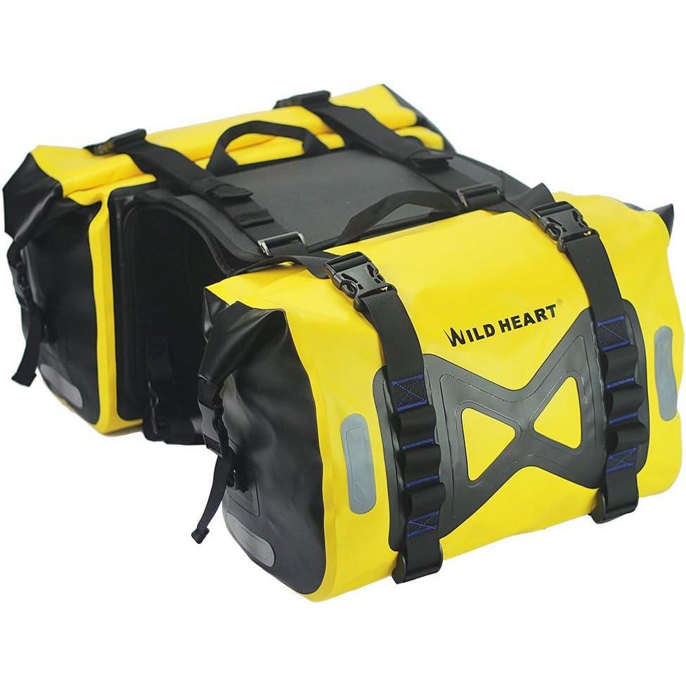 imageWILD HEART Waterproof bag Motorcycle saddlebag 50L Tank bag Motor Side bagYellow