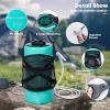 WILD HEART Camping Shower 22L/ 12L Portable Shower for Camping with Pressure Foot Pump and Hose – Solar Shower Bag Backpack for Camping, Road Trip & Outdoor Use(12L Turquoise)