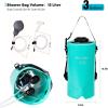 WILD HEART Camping Shower 22L/ 12L Portable Shower for Camping with Pressure Foot Pump and Hose – Solar Shower Bag Backpack for Camping, Road Trip & Outdoor Use(12L Turquoise)