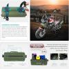 WILD HEART Motorcycle Handlebar Bag Motorcycle Small Bag Side Bag Waterproof with Shoulder Strap Compatible with Mini Bike Travel UTV/ATV (Black)(olive green)