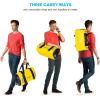 WILD HEART Waterproof Bag Duffel Bag 20L 30L 40L with Welded Seams Shoulder Straps, Mesh Pocket for Kayaking, Camping, Boating,Bicycle,Motorcycle(Yellow)