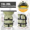 WILD HEART Waterproof Crash Bar Bags 6L/8L/15L Motorcycle Bag used as Motorcycle Luggage Sissy Bar Back Seat Saddle Rack Rear Fender Pouch Dirt Bike Gear Side Tool Bag Pack for moto ATV(15L PVC olive-green)