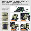 WILD HEART Waterproof Crash Bar Bags 6L/8L/15L Motorcycle Bag used as Motorcycle Luggage Sissy Bar Back Seat Saddle Rack Rear Fender Pouch Dirt Bike Gear Side Tool Bag Pack for moto ATV(15L PVC olive-green)