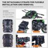 WILD HEART Waterproof Crash Bar Bags 6L/8L/15L Motorcycle Bag used as Motorcycle Luggage Sissy Bar Back Seat Saddle Rack Rear Fender Pouch Dirt Bike Gear Side Tool Bag Pack for moto ATV(15L PVC black)