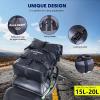 WILD HEART Waterproof Crash Bar Bags 6L/8L/15L Motorcycle Bag used as Motorcycle Luggage Sissy Bar Back Seat Saddle Rack Rear Fender Pouch Dirt Bike Gear Side Tool Bag Pack for moto ATV(15L PVC black)