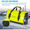WILD HEART Waterproof Motorcycle Duffel Bag PVC500D Double-bottom With Rope Straps and Inner Pocket 40L 66L 100L for Kayaking, Camping, Boating,Motorcycle(66L Fluorescent green)