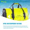 WILD HEART Waterproof Motorcycle Duffel Bag PVC500D Double-bottom With Rope Straps and Inner Pocket 40L 66L 100L for Kayaking, Camping, Boating,Motorcycle(40L Fluorescent green)
