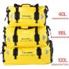 WILD HEART Waterproof Motorcycle Duffel Bag PVC500D Double-bottom With Rope Straps and Inner Pocket 40L 66L 100L for Kayaking, Camping, Boating,Motorcycle(40L Yellow)