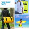 WILD HEART Waterproof Motorcycle Duffel Bag PVC500D Double-bottom With Rope Straps and Inner Pocket 40L 66L 100L for Kayaking, Camping, Boating,Motorcycle(100L Autumn Leaves)