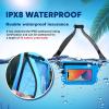 WILD HEART Waterproof Waist Bag IPX8 with Adjustable Waist belt Screen Touchable Dry Bag Double Inner Pocket for Swimming Diving Floating Rafting Boating(blue)