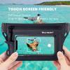 WILD HEART Waterproof Waist Bag IPX8 with Adjustable Waist belt Screen Touchable Dry Bag Double Inner Pocket for Swimming Diving Floating Rafting Boating(black)