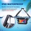 WILD HEART Waterproof Waist Bag IPX8 with Adjustable Waist belt Screen Touchable Dry Bag Double Inner Pocket for Swimming Diving Floating Rafting Boating(black)
