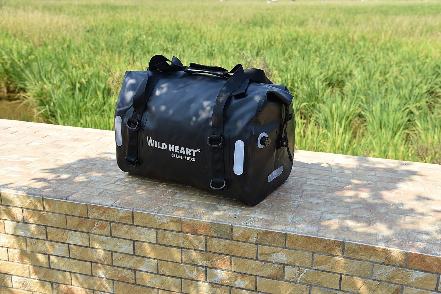 imageWaterproof Bag 55L 66L 77L Motorcycle Dry Duffel Bag for TravelMotorcycling CyclingHikingCamping 77L BlackBlack