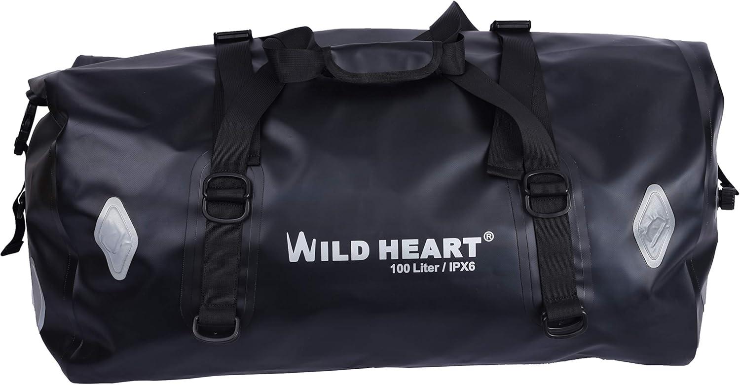 imageWaterproof Bag 55L 66L 77L Motorcycle Dry Duffel Bag for TravelMotorcycling CyclingHikingCamping 77L BlackBlack