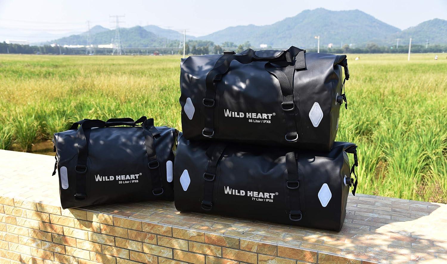 imageWaterproof Bag 55L 66L 77L Motorcycle Dry Duffel Bag for TravelMotorcycling CyclingHikingCamping 77L BlackBlack