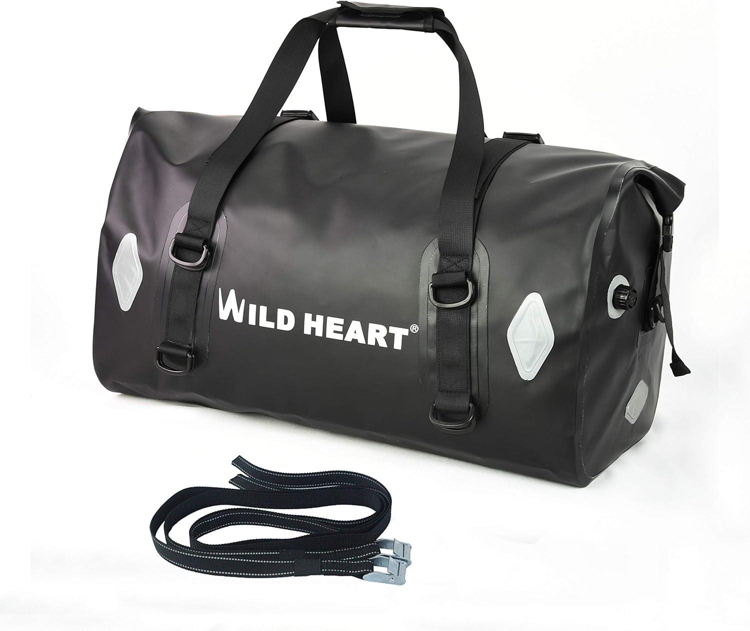 imageWaterproof Bag 55L 66L 77L Motorcycle Dry Duffel Bag for TravelMotorcycling CyclingHikingCamping 77L BlackBlack